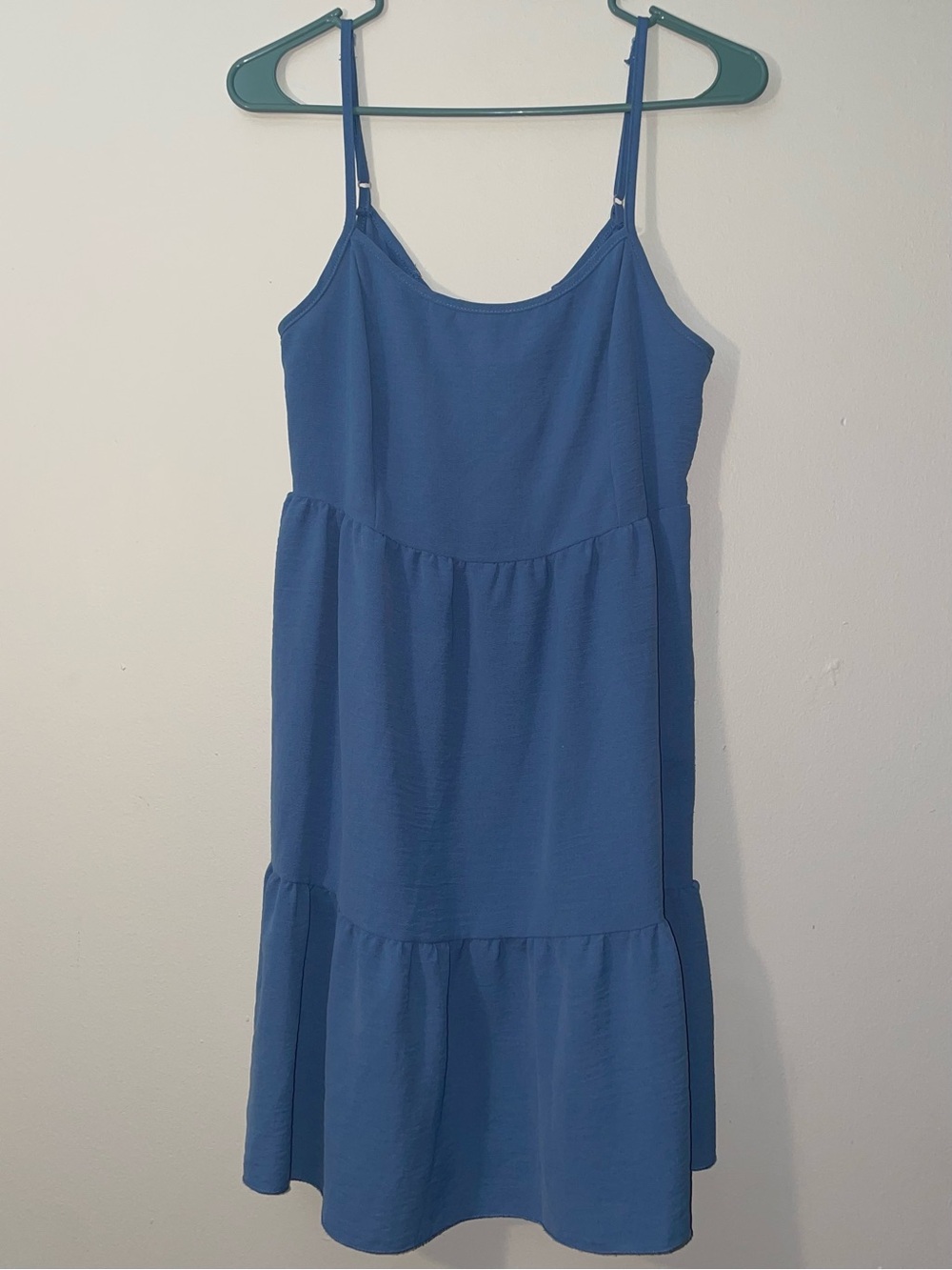 Altar'd State Women’s Blue Tiered Tie-Back Sleeveless Summer Mini Dress